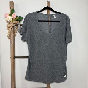 Marika Short‎ Sleeve Gray Open Back T Shirt Size X Large